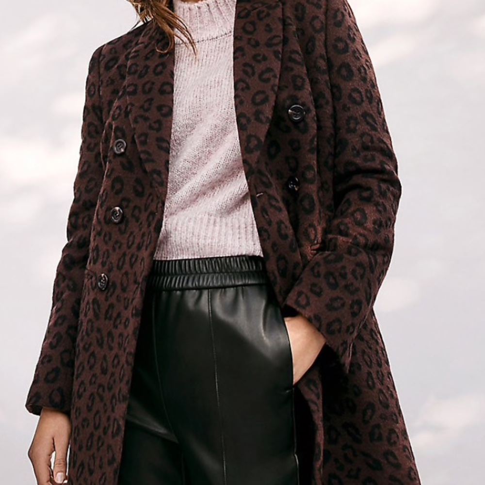 NWT Ann Taylor Cheetah Chesterfield Coat Sz M- NEW
